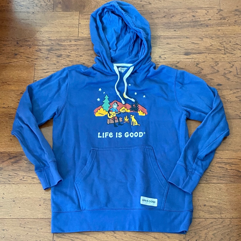 Life Is Good Camping Jake, Hooded Sweatshirt-Medium